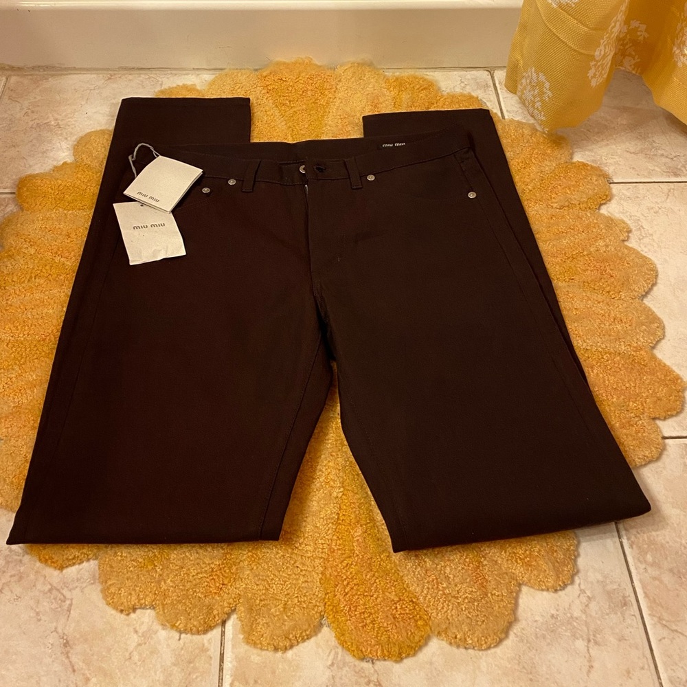 Miu miu burgundy red jeans size 46